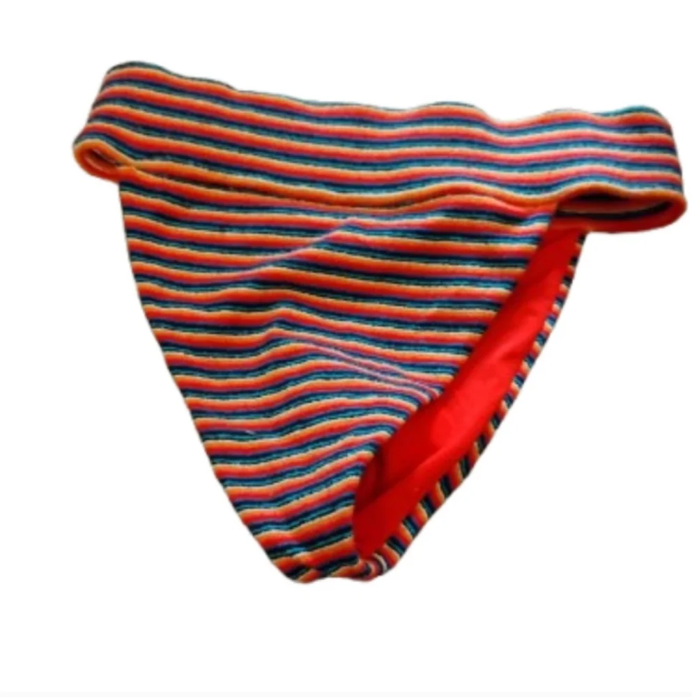 Frankies Bikinis Sunset Stripe Terrycloth Bikini Bottom Sz S